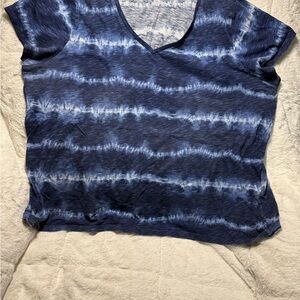 Women's Sonoma Everyday T Blue Tie-Dye V-Neck 3X